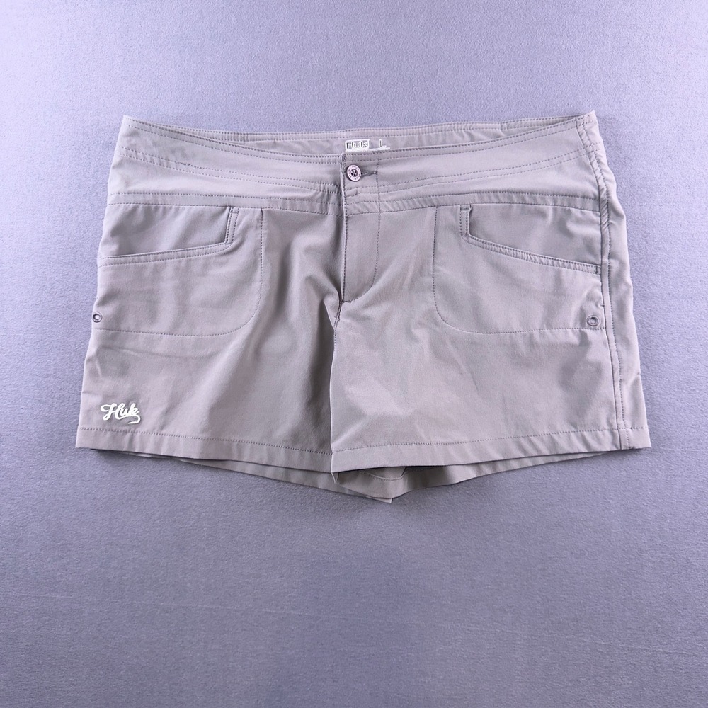 Huk Performance Fishing Shorts Womens Large Gray Stretch Outdoor Hiking